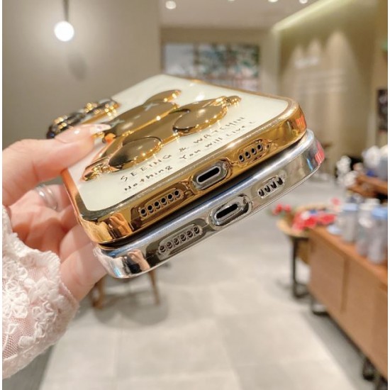3D Кейс с фигура мечка TP-5 за Samsung A73  - Сив