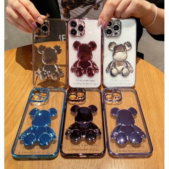 3D Кейс с фигура мечка TP-5 за Samsung A73  - Сив