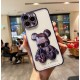 3D Кейс с фигура мечка TP-5 за iPhone 13 Pro  - Лилав