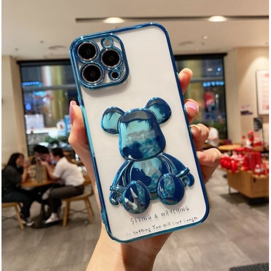 3D Кейс с фигура мечка TP-5 за Samsung A23  - Син