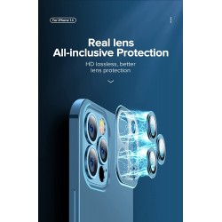 Безцветен LUX силиконов гръб+камера TP29 iPhone 11 - Черен