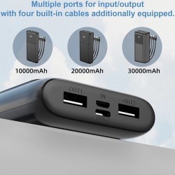 TUGII Y102 Power Bank 10,000mAh 22.5W с вградени кабели