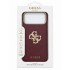 4351 GUESS HC SW SMOOTH IP18 PRO MAX BURGUNDY PU & BIG STRASS LOGO