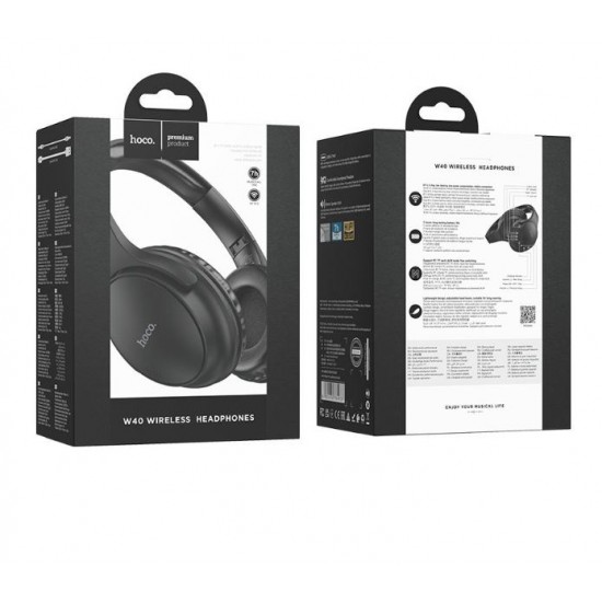 HOCO W40 Безжични слушалки Bluetooth 5.3 ,HIFI,SD  - Черен 