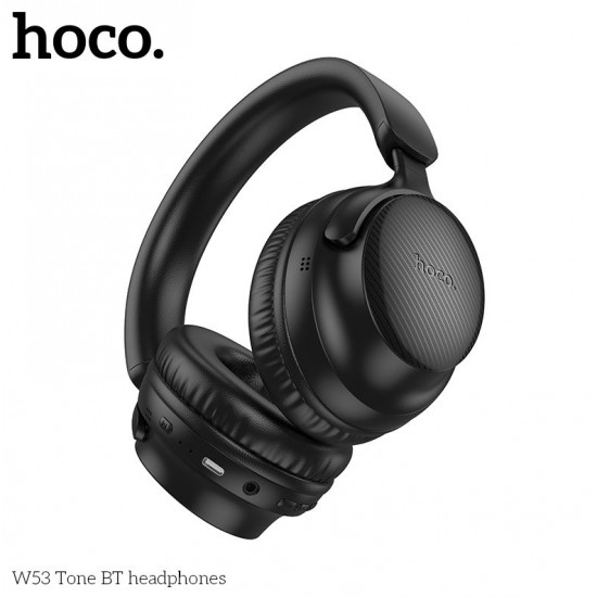 HOCO W53 Безжични / кабелни слушалки за уши с 46 часа работа (Черни)