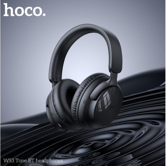 HOCO W53 Безжични / кабелни слушалки за уши с 46 часа работа (Черни)