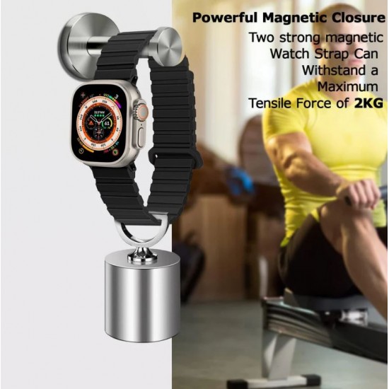Магнитна каишка BN-10 Apple Watch  iWatch 42/44/45/49mm - Винен /Сив отвътре
