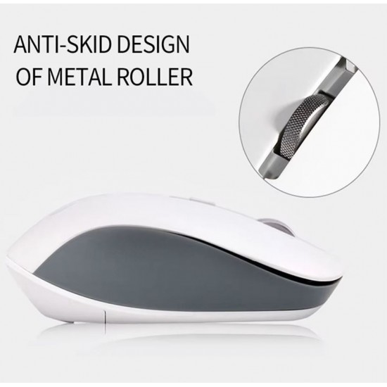 JEDEL WD156 Dual Mode Безжична Мишка – Bluetooth / 2.4G, Тиха, 300mAh Презареждаема, 1600 DPI, Сива / Черна