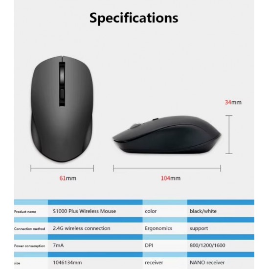 JEDEL WD156 Dual Mode Безжична Мишка – Bluetooth / 2.4G, Тиха, 300mAh Презареждаема, 1600 DPI, Сива / Черна