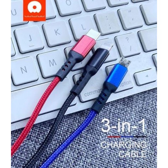 WUW 3в1 Кабел за бързо зареждане и данни WUW-X117