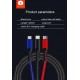 WUW 3в1 Кабел за бързо зареждане и данни WUW-X117