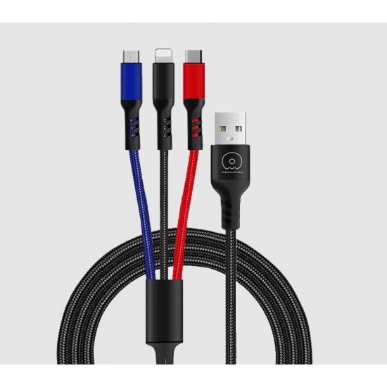 WUW 3в1 Кабел за бързо зареждане и данни WUW-X117
