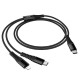 HOCO X123 Victory 2 в 1 кабел USB-C към Lightning + USB-C, 3A, 1 м – Черен