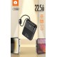 WUW Y158 Power Bank 10,000mAh 22.5W с вградени Type-C и Lightning кабели
