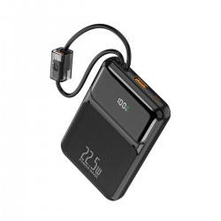 WUW Y158 Power Bank 10,000mAh 22.5W с вградени Type-C и Lightning кабели
