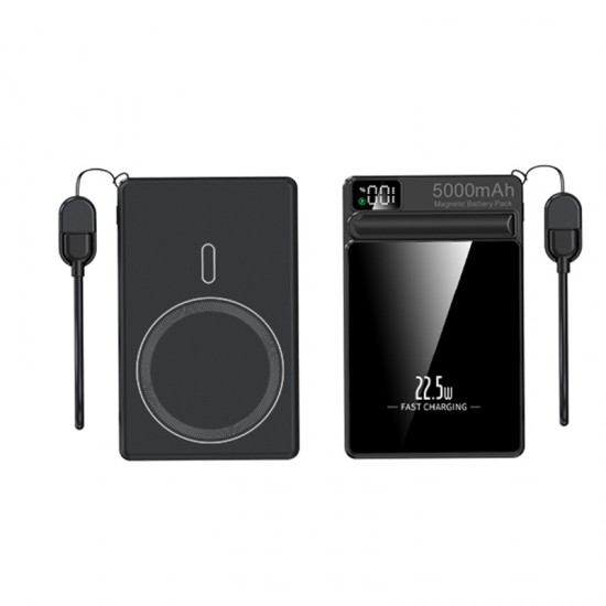WUW Y165 Magnetic Power Bank 5,000mAh 15W с магнитно безжично зареждане