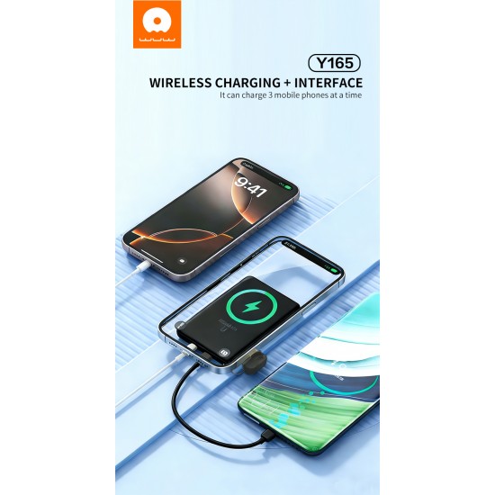 WUW Y165 Magnetic Power Bank 5,000mAh 15W с магнитно безжично зареждане