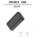 WUW-Y93 Тънко Пр.зарядно 2.1A MICRO+USB-C+2изх.USB 10,000MAH - Черен
