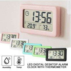 X005 Настолен тънък мини часовник с влагомер YIDA TIME - Черен