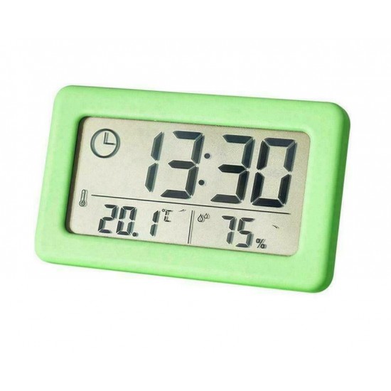 X005 Настолен тънък мини часовник с влагомер YIDA TIME - Зелен