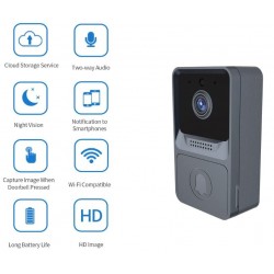 Z20 Видео звънец с WiFi интелигентна камера, безжичен звънец с HD изображение,аудио, нощно виждане,дистанционно управление