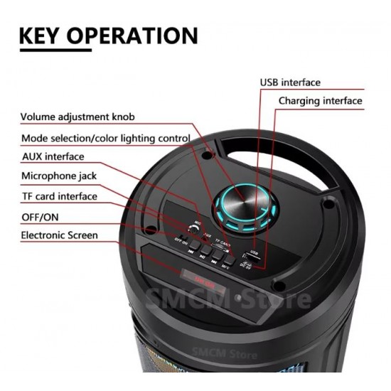 ZQS6220 Портативна Двойна Караоке 2x6.5'' 10Wx2 Sing-e тонколона+жичен микрофон 300mAh