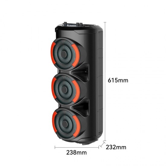 ZQS3601 Подвижна Тройна Караоке 19.5'' Sing-e 60W тонколона+ безжичен микрофон