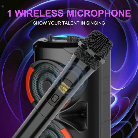 ZQS3601 Подвижна Тройна Караоке 19.5'' Sing-e 60W тонколона+ безжичен микрофон
