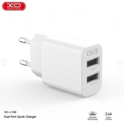 XO L109 (ЕС) двойно USB-A 2.4A Адаптер (EU)